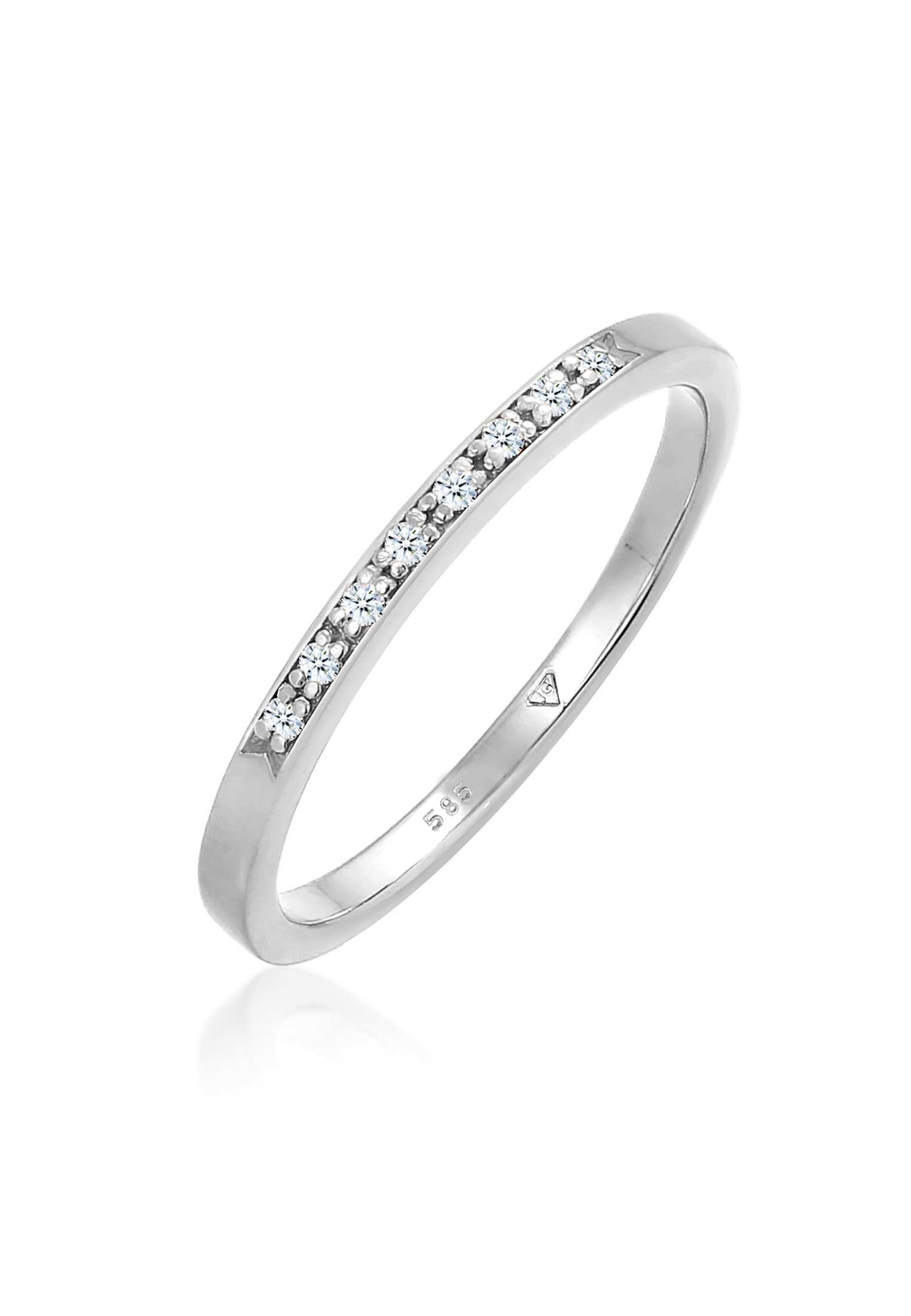 Bandring | Diamant | GRACE 585 | Weißgold JULIE | Weiß, | | Verlobungsringe Damen & | Ringe 0,04 ( ct )